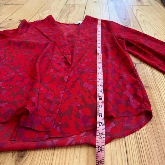 Red leopard print long sleeve top - Picture 3 of 7